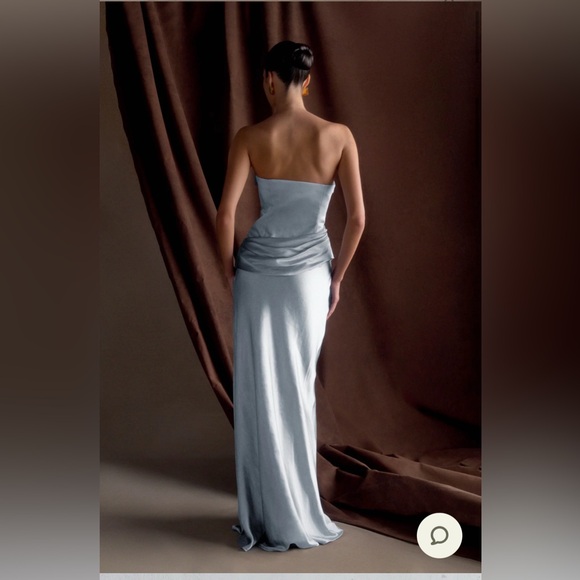 Meshki Blue Strapless Gown for Weddings with Matching Tie (optional) - Picture 3 of 11